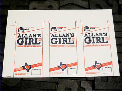 Allan's Girl proofs branding labels letterpress printing