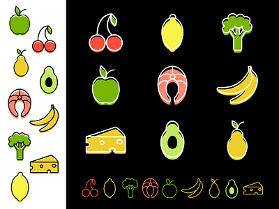 Food line icons