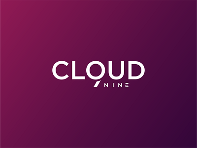 Cloud 9 brand identity business cloud company icon identity minimal modern nine purple