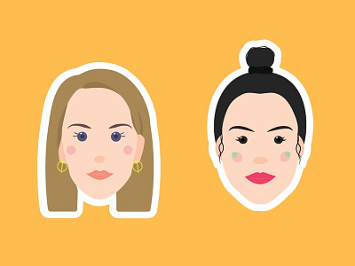 Team Avatars 3 avatar character girls head illustration orange portrait simple