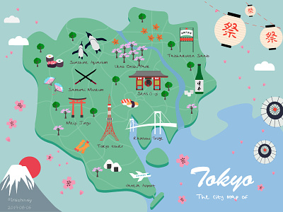Tokyo map illustration