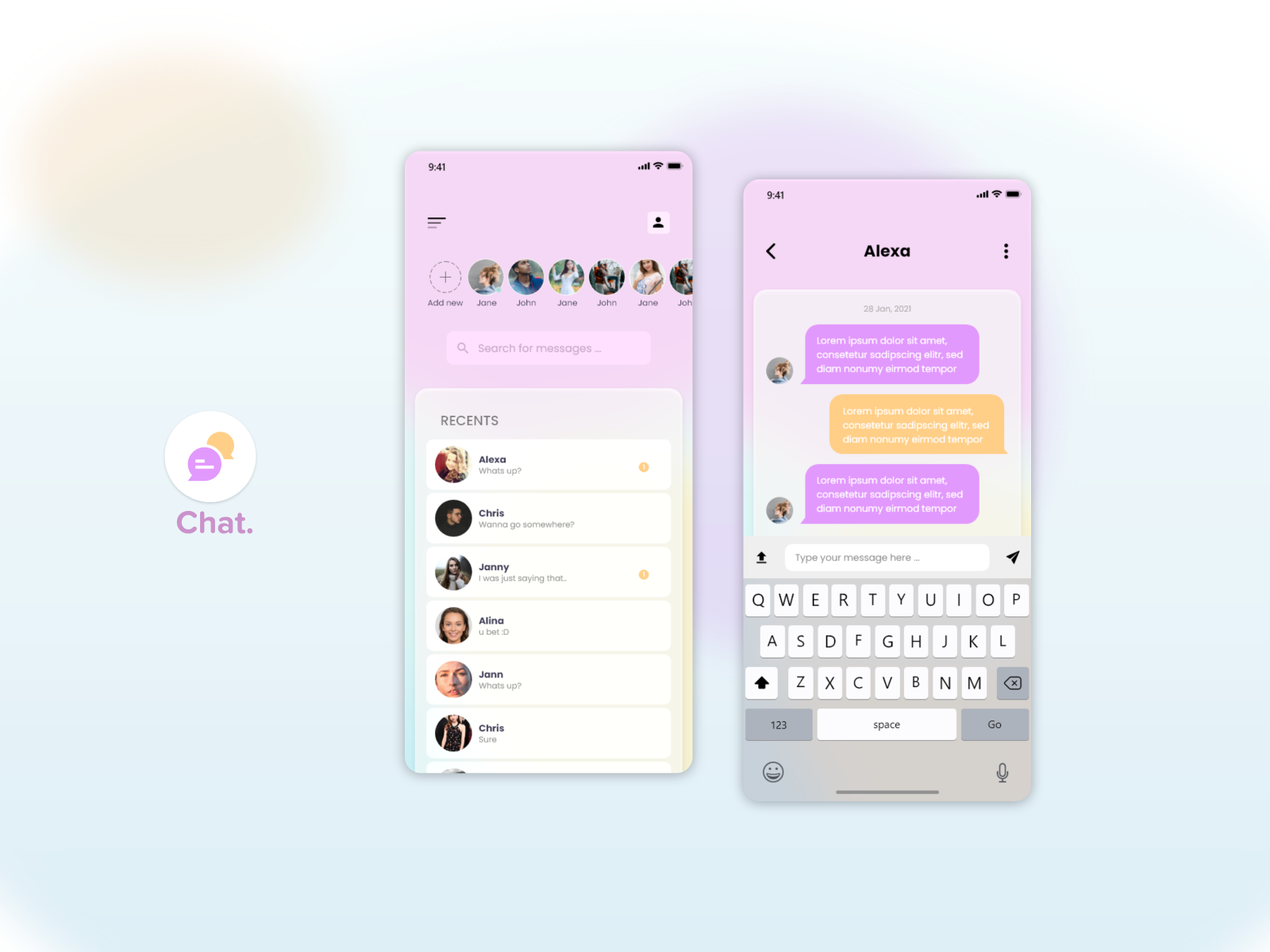 Chat mobile App | UI UX design by Usman Ranjha on Dribbble