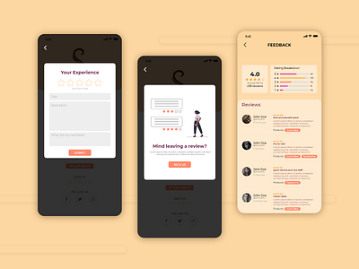 App Review | mobile app Rating | UI UX Design app design minimal ui ux