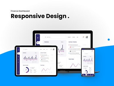 Finance Dashboard | Responsive Design charts dashboard design figma fincance ipad iphone macbook mockup responsive ui ux