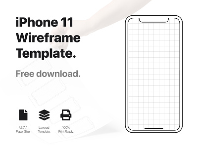 iPhone 11 wireframe template