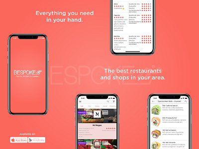 Bespoke Delivery App app bespoke delivery design restaurant shops