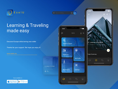 EselU App app design erasmus europe learn plus travel ui uiux