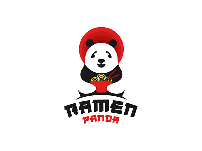 Ramen Panda Logo animal logo animals cute flat logo graphicdesign illustration logo logodesign logos logotype mascotlogo minimalist logo noodles panda panda logo ramen vector art