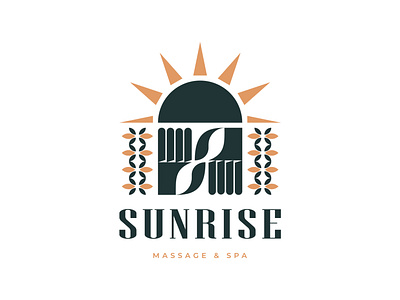 Sunrise Massage & Spa Logo branding flat logo geometric geometric art illustration logo logodesign logotype massagae massage logo minimalist morning space sunrise symbol vector yoga logo