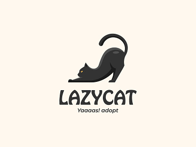 Lazy cat logo animal logo animals branding cat cat logo flat logo graphic design logo logodesign logotype minimalist logo