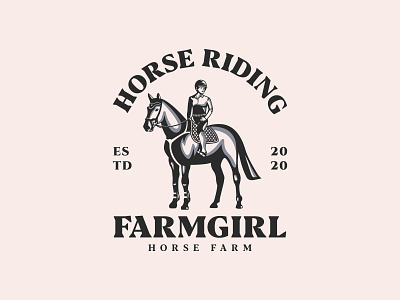 Horse riding girl logo