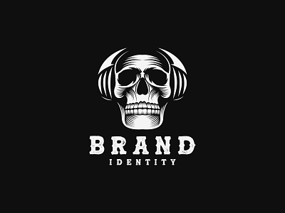 Skull Music animal logo death flat logo headphone illustration logo logo design logodesign logotype minimalist logo music logo skull skull art skull logo skull music skull with headphone