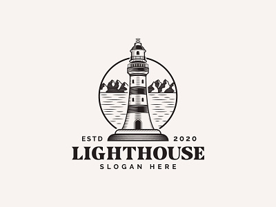 Lighthouse logo design design graphic design lighthouse lighthouse logo lighthouses logo logo design branding logo sell logodesign logomaker logos logotype minimalist logo vector vintage vintage badge vintage design vintage font vintage logo