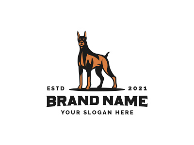 Doberman dog logo design