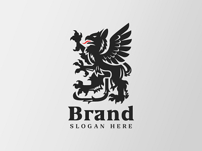 Heraldry Griffin Logo animal logo branding design graphic design griffin logo heraldric heraldry logo illustration logo logo designer logodesign logotype minimalist logo