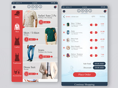 Laundry Mobile Application - UX/UI Design app branding design dress graphic design icon illustration laundry logo ui ux vector wash