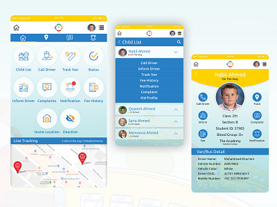 Skobus Mobile Application - UX/UI Design app back branding design gps graphic design home icon illustration location logo monitor school ui ux vector