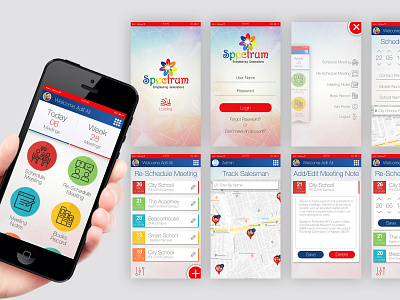 Spectrum - CRM Mobile Application - UX/UI Design app branding crm design graphic design icon illustration logo salesmen spectrum ui ux vector