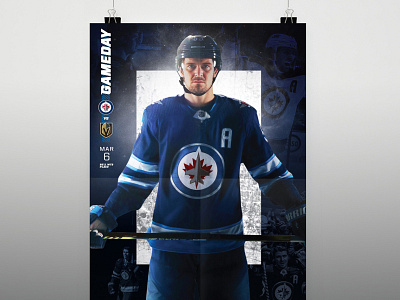 Winnipeg Jets Game Day Poster branding design layout print print design typography