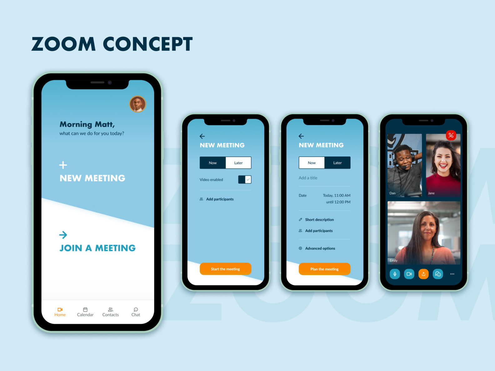 Zoom mobile application concept by Elodie M on Dribbble