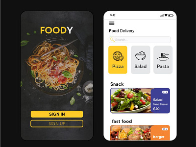 FOODY app application branding design designapp designapplication illustration mobileapplication ui ux