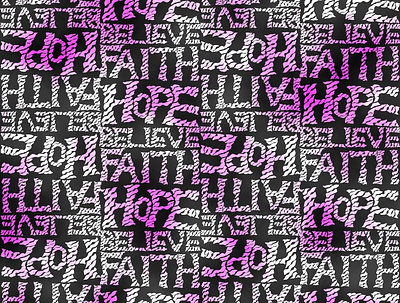 Hope, Faith, & Love design digital digital art print print design textile textile design textile print typography vector