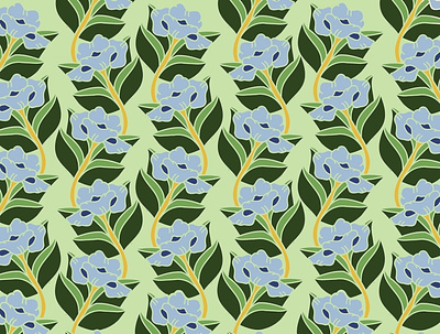Light Blue Victorian Flowers design digital digital art illustration print print design textile textile design textile print vector