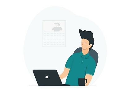 Web Illustration - flexible office time