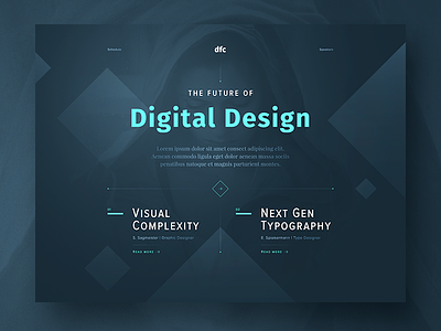 DFC — Design Future Conference concept conference dark design interface design landing page screendesign typography ui web design webdesign website
