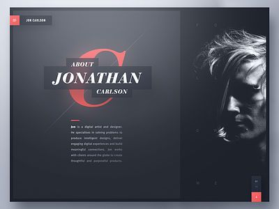 Jon Carlson — Creative Portfolio bootstrap creative designer layout portfolio template typography unsplash web design webdesign website