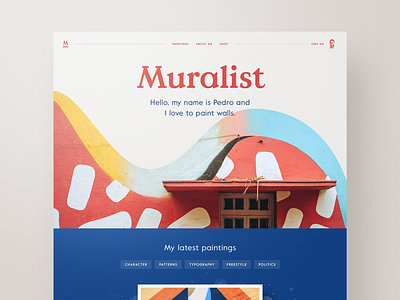 Muralist artist bootstrap clean layout mural portfolio profile template typography web design webdesign website
