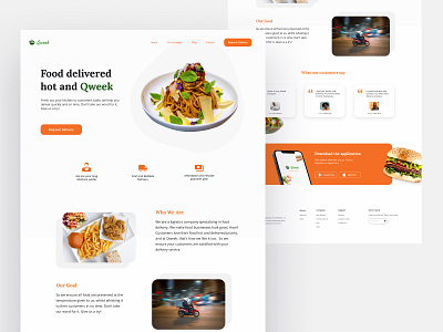 Food Delivery Service Website branding concept design food delivery landing page ui web design website