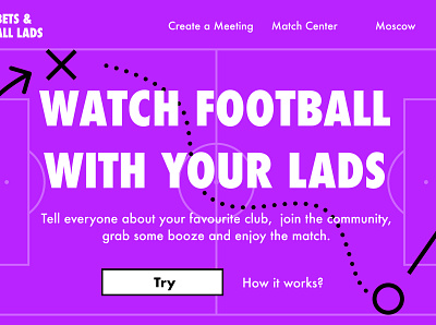 Service to watch football together football lads sport typography ui ux vector