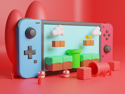 3D Nintendo Switch Illustration