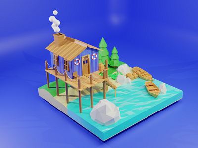 3D Beach Illustration