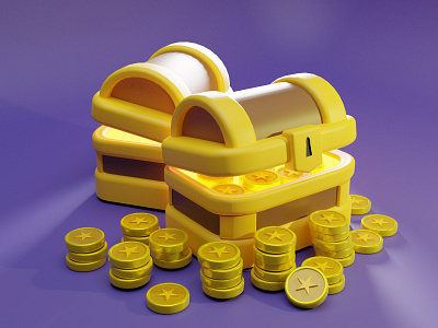 3D Treasure Chest Illustration