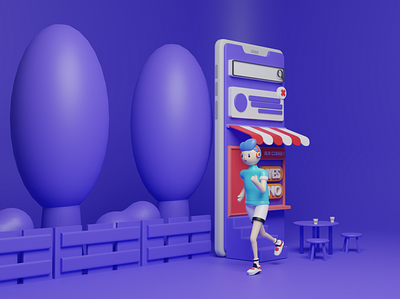 Run from the revision :D 3d 3d art 3d artist 3dart art artwork blender illustration isometric landing page web website