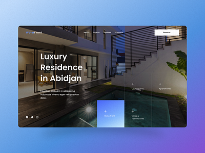 Residential Project Home Page - Apartment Website Concept apartament bulding clubhouses construction design figma home house occupancy rent residential townhouses ui ux villas web site