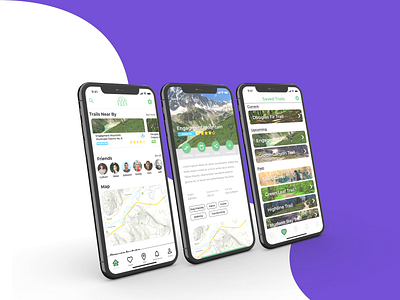 Hike Buddy App Design app branding campsite checkout design hiking map profile trail ui