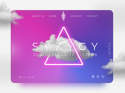 Website Design cloud design figma interface modern neon ui ux violet web web design website
