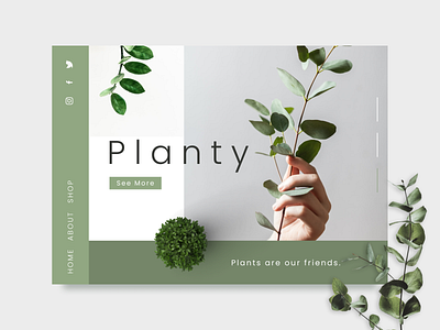 Web Design for Plant Shop design figma geometric inspiration interface modern plant shop thin ui ux web web design webdesigner