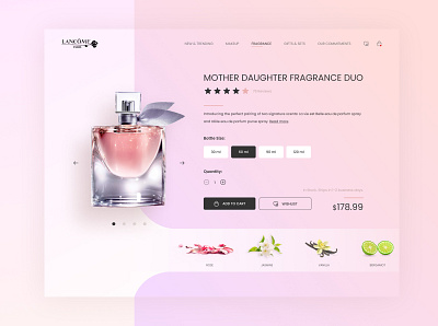 Product Page for a Perfume cosmetic design figma inspiration interface modern perfume product redesign ui ui solution ux web design