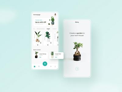 Plants Shop app clean concept design figma inspiration interface mobile modern plants ui uidesign ux