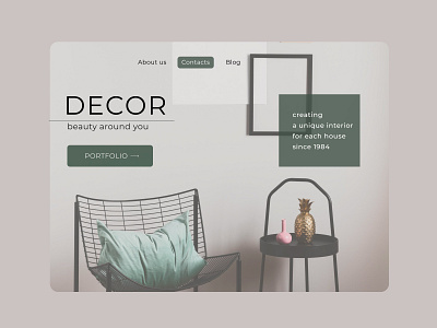 Interior studio landing page