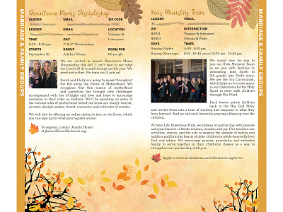 New Life Downtown: Fall Meal Groups 2020 autumn book booklet branding church church branding community fall non profit nonprofit