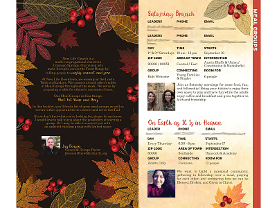 New Life Downtown: Fall Meal Groups 2020 autumn book booklet branding church church branding community fall non profit nonprofit