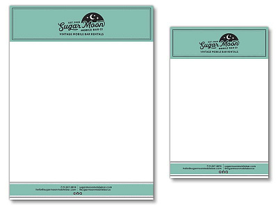 Sugar Moon Mobile Bar Co - Letterhead letterhead design