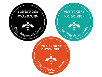 Honeybee Stickers bee black branding circle dutch honey bee orange round stickers teal