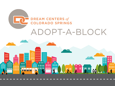 Adopt-A-Block buildings city cityscape colorful community neighborhood road