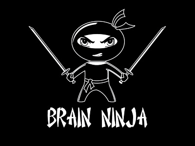 Brain Ninja black and white brain cognitive development learningrx martial arts ninja shirt tshirt warrior